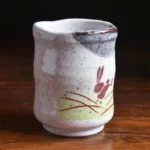日本製 九谷燒 躍兔圖湯呑｜茶杯6 (一對裝) 失眠