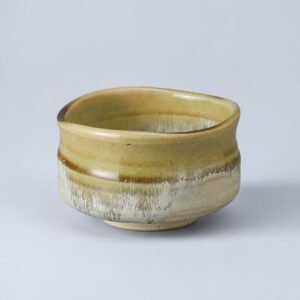 日本製 美濃燒 藁灰釉抹茶碗
