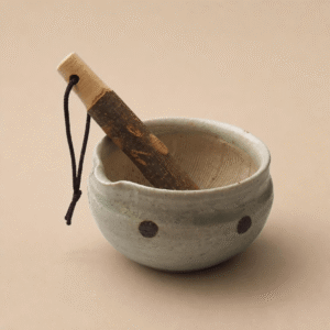 日本製 美濃燒 鶸黃水玉研缽與磨杵套裝
