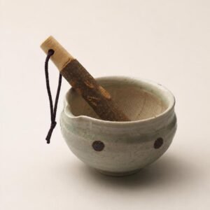 日本製 美濃燒 鶸黃水玉研缽與磨杵套裝