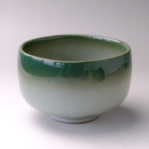 日本製 美濃燒 翠吹噴釉抹茶碗
