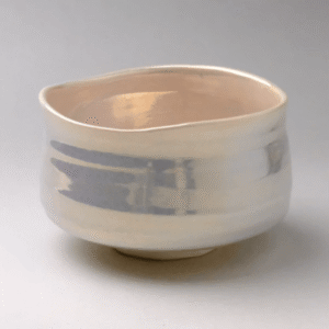 日本製 美濃燒 白光彩抹茶碗