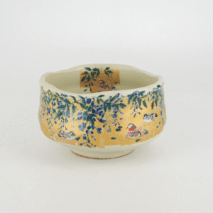 日本製 美濃燒 琳派藤鴛鴦圖抹茶碗 | 12.2cm
