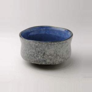 日本製 美濃燒 藍之雪原 抹茶碗
