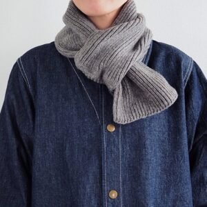 日本製 MAISON BLANCHE 美利奴羊毛穿扣迷你圍巾 | 72cm