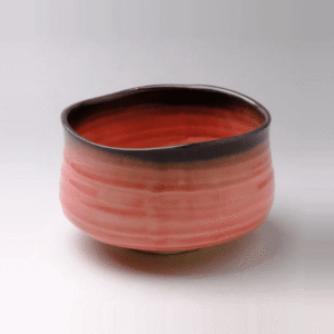 日本製 美濃燒 淵卷粉紅貫入 抹茶碗