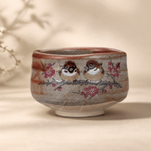 日本製 九谷燒 麻雀彩繪抹茶碗（附原廠木盒） | 11.7cm
